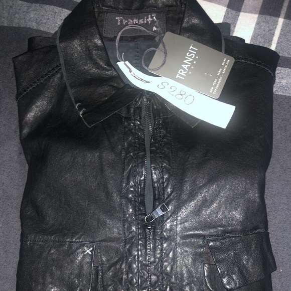 Transit Other - Transit Uomo Giubbino Black Leather Shirt Jacket